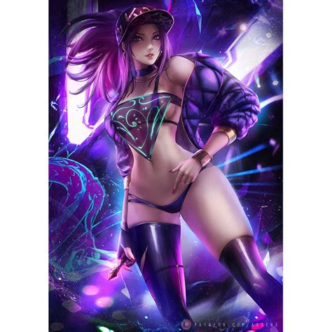 game league of legends poster lol sexy girl peinture sur toile style néon décoration d intérieur
