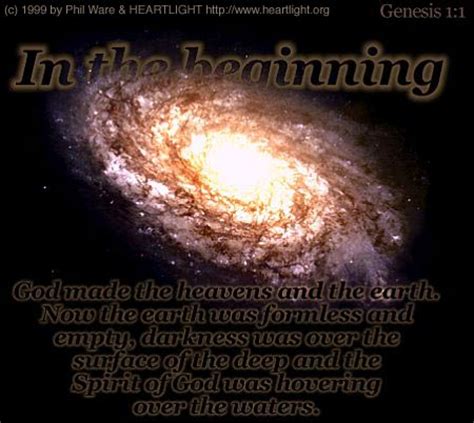 After all, we cannot be curious about something we have not… Genesis 1:1 Illustrated: "Where it all Began" — Heartlight ...