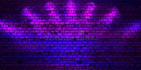 Brick Wall And Neon Light Background Brick Wall Neon Rays And Glow