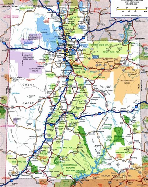 Utah Road Map In Printable Map Of Utah National Parks Printable Maps