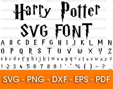 Harry Potter Font SVG Vector harry potter font svg harry | Etsy