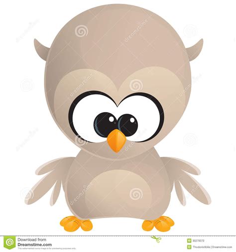 Cartoon Owls With Big Eyes Cute Cartoon Baby Brown Owl With Huge Eyes