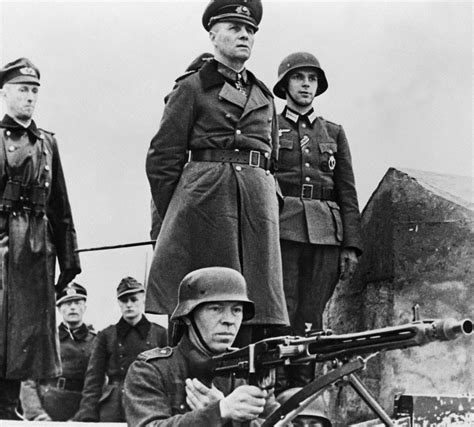 Erwin Rommel Inspecting The Defenses In Normandy Rare
