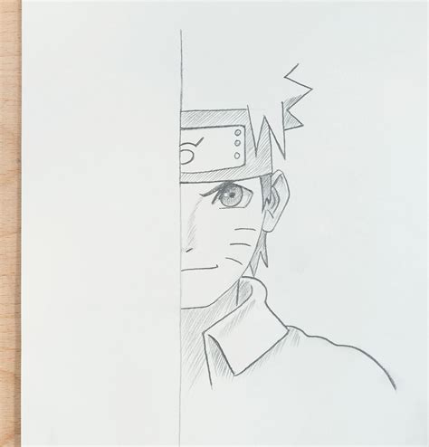 Half Face Drawing Anime Face Drawing Naruto Sketch Drawing Naruto The