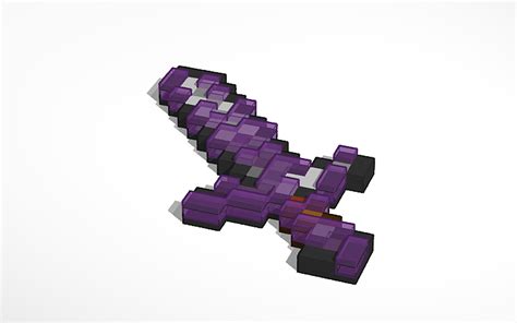3d Design Enchanted Minecraft Netherite Sword Tinkercad
