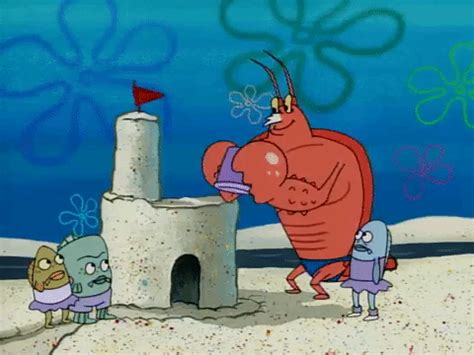 Since he is old, he accidentally shoots it at a wall. The algaes always greener spongebob squarepants GIF - Find ...