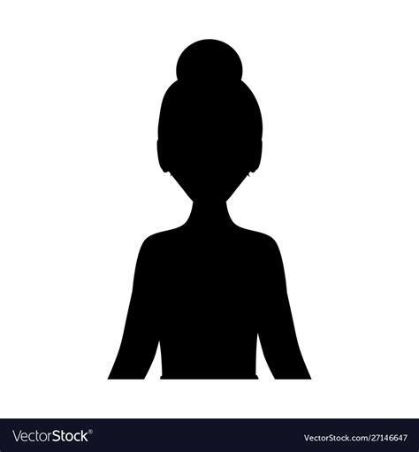 Beautiful Woman Silhouette Avatar Character Vector Image