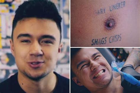 Lad Whose Drunken ‘gary Lineker Sh Gs Crisps’ Tattoo Went Viral Sent To Get Cover Up From Tattoo