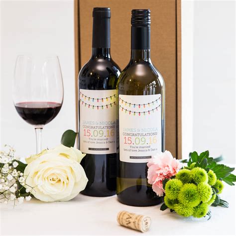 Personalised Wedding Wine T Twin Pack By Bottle Bazaar