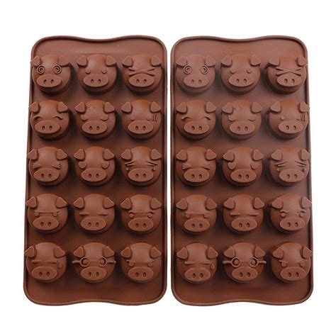 Heat 1 pound (450 g) of couverture chocolate on low for 15 minutes. Silicone Chocolate Molds 15 Piggy Face Cavity Candy Molds ...