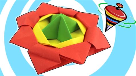 Action Origami Spinning Top Toy Video Tutorial Origami Diagrams