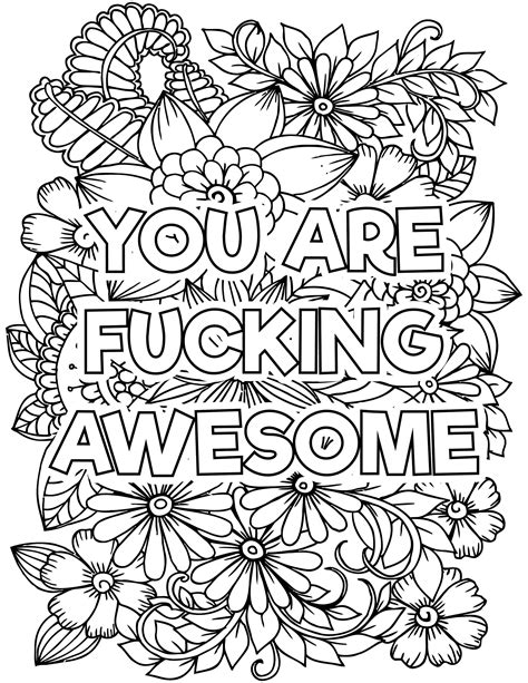 Adult Swear Word Coloring Pages Adult Coloring Book With Swear Words Download Pdf Printable