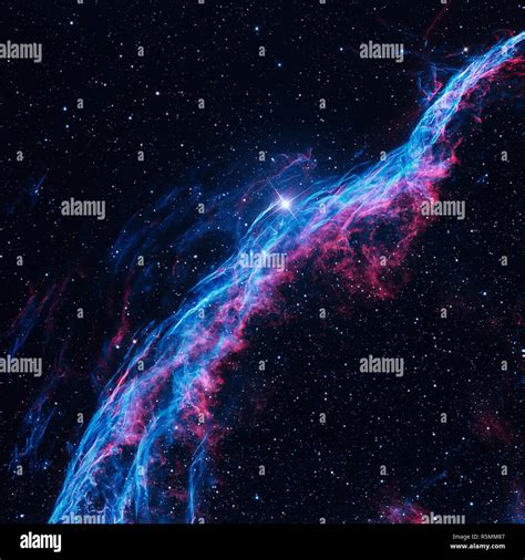 Witchs Broom Nebula Or Veil Nebula In The Constellation Cygnus Stock