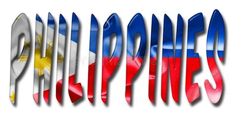 Philippines Word With Flag Texture Stock Illustration Illustration Of