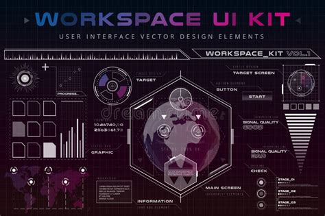 Ui Hud Infographic Interface Web Elements Stock Vector Illustration