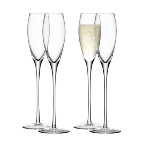Buy Lsa Wine Collection Champagne Flutes Set Of 4 Black By Design