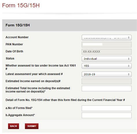 How To Submit Form 15g Form 15h Online Icici Sbi Bank