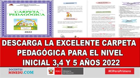 DESCARGA LA EXCELENTE CARPETA PEDAGÓGICA PARA EL NIVEL INICIAL Y AÑOS