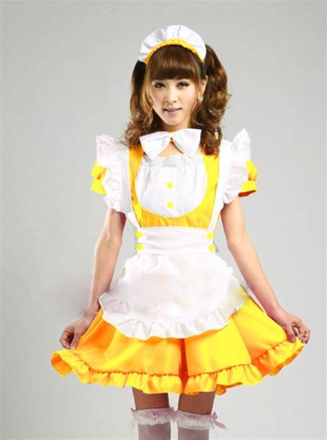 Cheap Multicolor Cute Maid Lolita Short Sleeve Dress Set