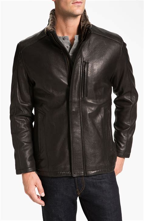 Marc New York By Andrew Marc Noah Leather Jacket With Genuine Shearling