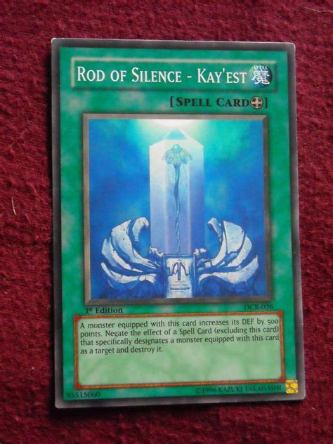 They are both spell cards. Yu-Gi-Oh Rod of Silence Kay'est DCR-036 Spell Card - YuGiOh 1st Edition (wtn908)