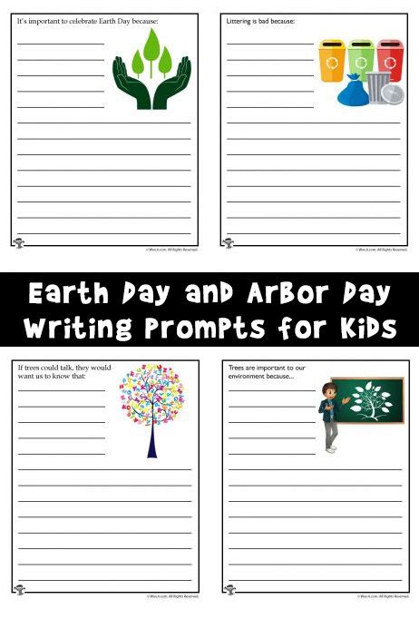 Printable Earth Day And Arbor Day Writing Prompts For Kids Woo Jr