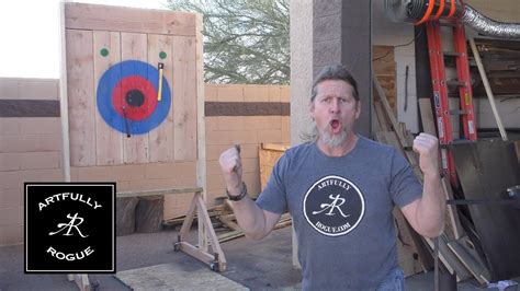 I'm going to use 2x6's for the frame, 5/8 plywood behind the target and 2 x10's for the target. How to Build an Axe Throwing Target - YouTube