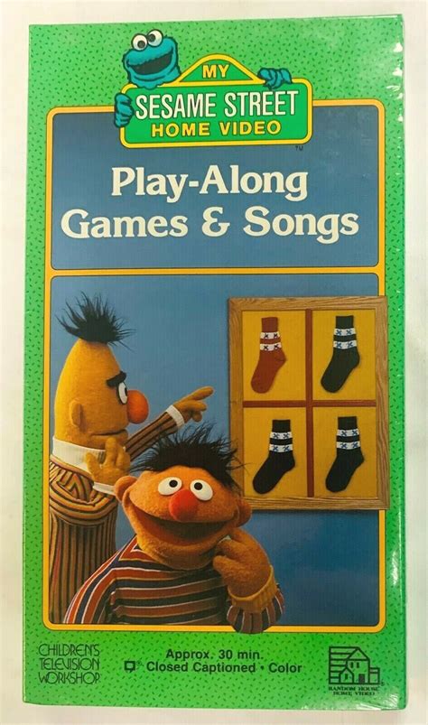 Sesame Street Play Along Games Songs Vhs 1986 W Activity Book New