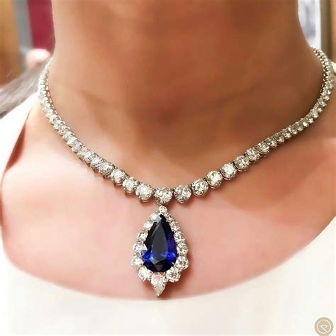 Fabulous Diamond Necklace Diamondnecklace Sapphire Necklace Jewelry
