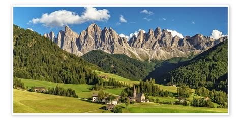 Funes Valley Dolomites South Tyrol Print By Achim Thomae Posterlounge