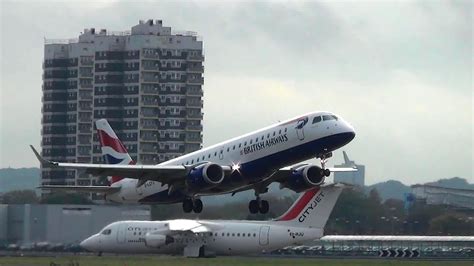 London City Airport Plane Spotting Takeoffs And Landings Youtube