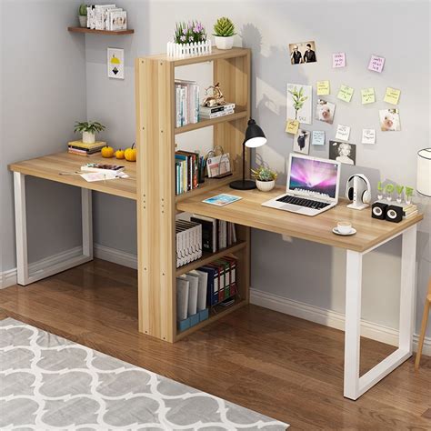 Thoughtful design the shelves and the table are a useful setup as it can be convenient to store books and other study materials on the side. Desk Bookcase Series Of Twins With Student Double Home ...