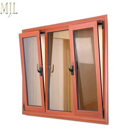 modern aluminum clad wood tilt and turn window with glass panel china wood grain window and
