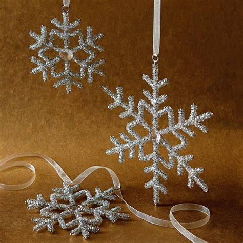 Beaded Snowflake Ornaments Set Of 12 Frontgate Diy Christmas