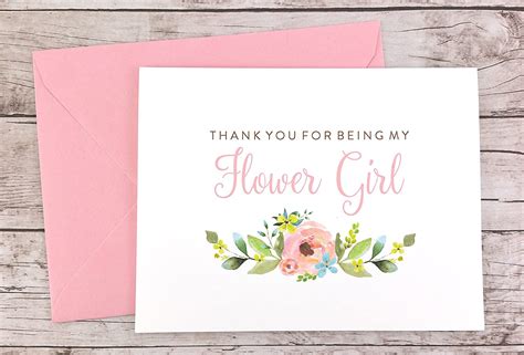 Thank You For Being My Flower Girl Card Wedding Card