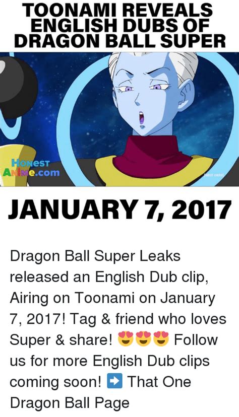 Toonami Reveals English Dubs Of Dragon Ball Super Est Ecom January 2017 Dragon Ball Super Leaks