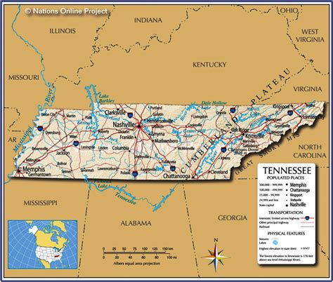Middle Tn Map With Cities World Map