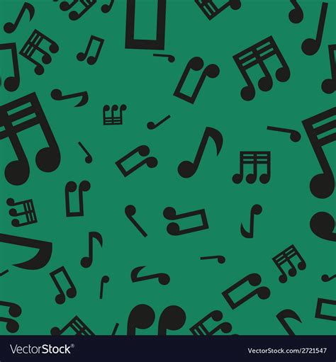 Musical Notes Seamless Pattern Green Royalty Free Vector