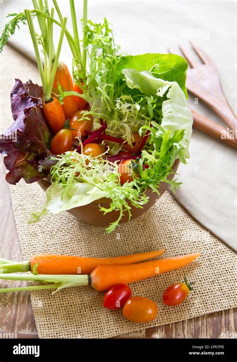 Garden Salad Bowl Stock Photo Alamy