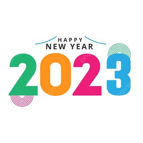 Happy New Year 2023 Colorful Vector Letter Clipart 09 Happy New Year