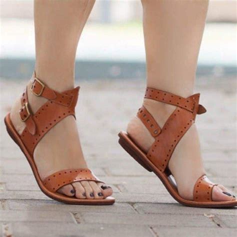 Women Sandals Flat Gladiator Leather Sandals Summer Shoes Woman Rome