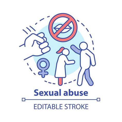 Sexual abuse concept icon. Domestic violence, harassment against women