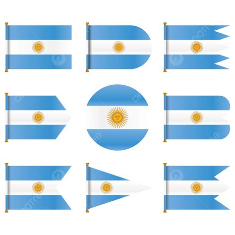Conjunto De Diseño De Vector De Bandera Argentina Descarga Gratuita Png Conjunto De Bandera