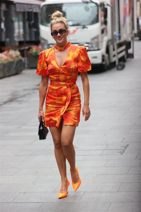 Ashley Roberts Wears Striking Orange Mini Dress London 09202021