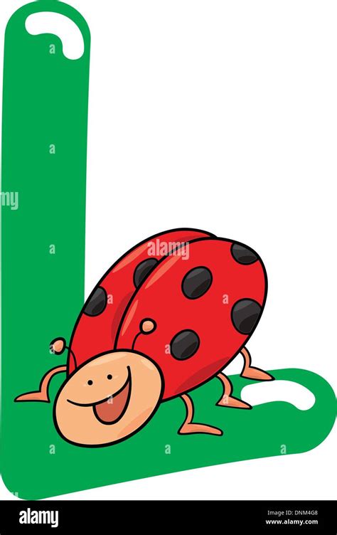 Cartoon Illustration Of L Letter For Ladybug Stock Vector Image And Art