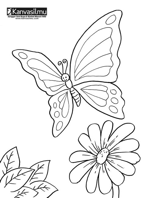 Cara menggambar kupu kupu how to draw butterfly youtube via www.youtube.com. Lembar Mewarnai Bunga & Kupu-kupu - Kanvasilmu