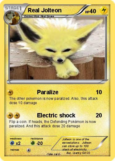 Pokémon Real Jolteon 3 3 Paralize My Pokemon Card