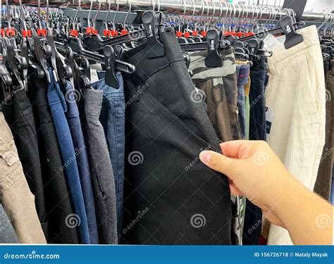 Stock Retail Store Of Branded Clothes With A Discount Of Last Year`s