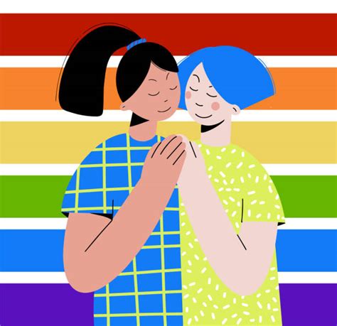 Young Lesbian Couples Background Illustrations Royalty Free Vector