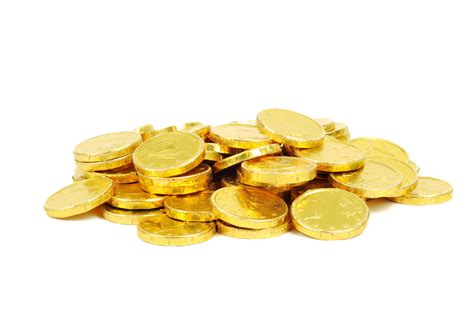 Chocolate Coin Gold Coin Christmas Pile Of Gold Coins Png Download